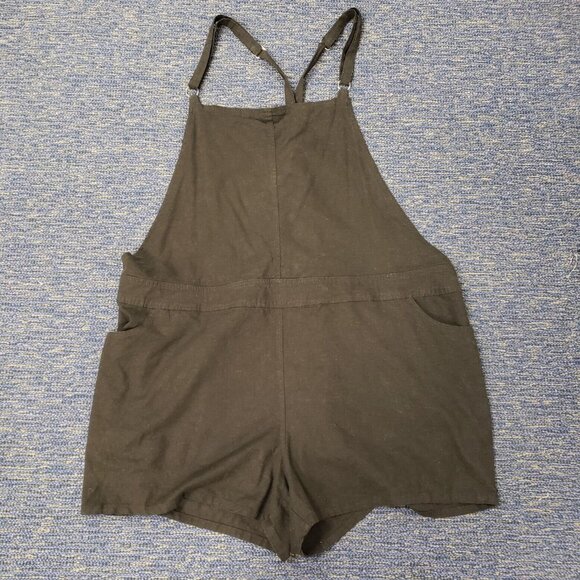 torrid Pants - Torrid Womens Linen Blend Overalls Size 4X Black Neutral Country Stretch Beach